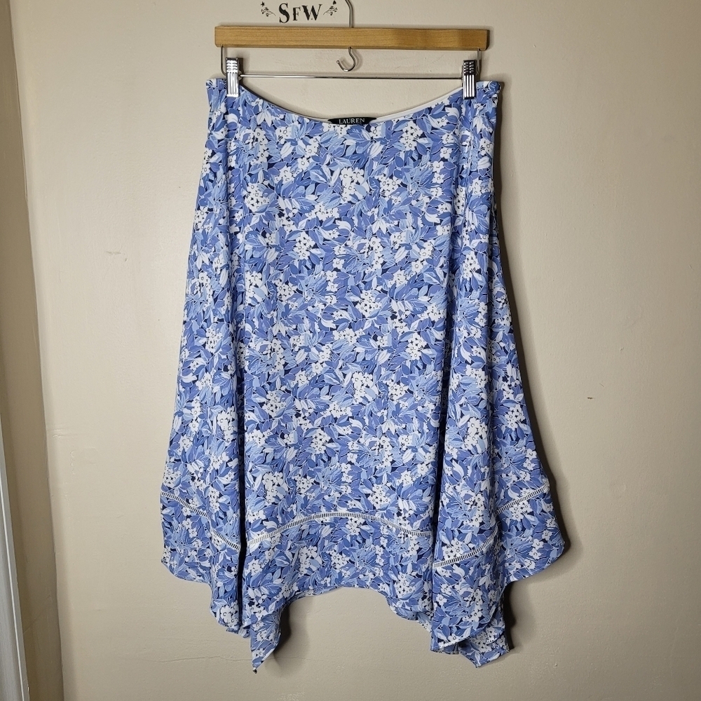 Lauren Ralph Lauren Floral Chiffon Midi Skirt Size 10 - Picture 3 of 11